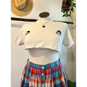 Fidjit Drowning Girls Club Cotton Ultra Cropped Short Sleeve Tee Size Medium thumbnail 2