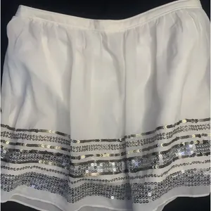 New Abercrombie & Fitch White Sequin Elastic Waist Mini Skirt Size Medium‎ thumbnail 1