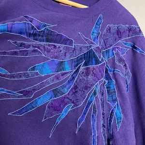 Vintage Sweatshirt Abstract Applique Pattern Small FLAWS Women Plus‎ Size XXXL thumbnail 12
