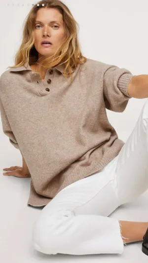 Mango Oversized Polo Sweater thumbnail 1