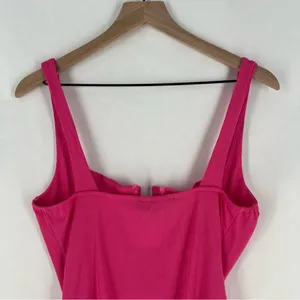 Lulu's Vibrant Pink Stretch Ribbed Sleeveless Wired Bra‎ Thong Bodysuit NWT XL thumbnail 10