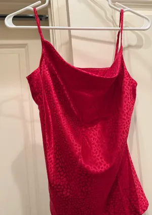 Glam Red Spotted Cowl Neck Tank thumbnail 1