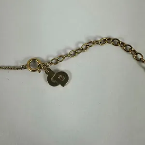 Christian‎ Dior Gold Tone Heart Shape Rhinestone Pendant Necklace thumbnail 5