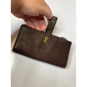 Vintage Fossil Trifold Wallet Womens OS Brown Good Leather Snap Logo Clutch thumbnail 5