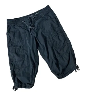 Ex Supplies Y2K Utility Cargo Capri Pants Womens 8 Black Gorpcore Cotton thumbnail 1