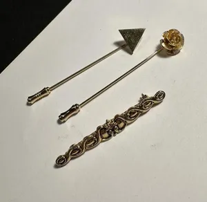 Lot Of 3 Gold Tone Brooch / Lapel Stick Pins 1 Signed Sarah (Sarah Coventry) thumbnail 1
