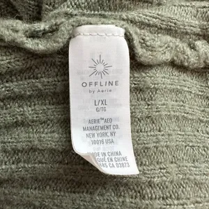 Aerie Offline sage green knit open-front cardigan sweater size L/XL thumbnail 7