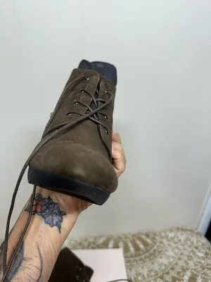 Bandolino Olive Brown Suede Lace-Up Heeled Ankle Boots thumbnail 7