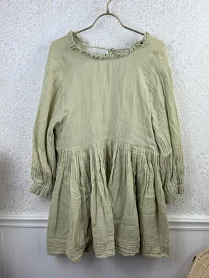 Free People Sage Green 100% Cotton Babydoll Living For It Dress - Size - Small thumbnail 7