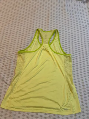 adidas Neon Yellow Racerback Mesh-Panel Tank Top thumbnail 2