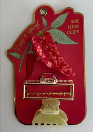 Chili nwt Pepper & Gold Hair Clip Set - 3 Pack thumbnail 1