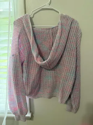 Blue and Pink Knit Pullover Winter Sweater Multiple thumbnail 2