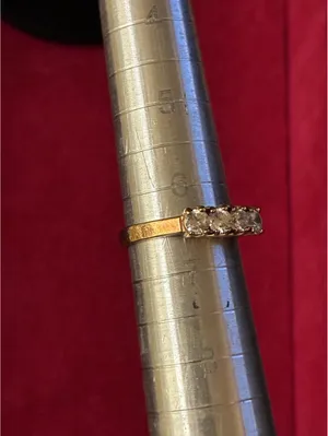Vintage Gold Tone 4 Stone Faux Diamond Anniversary Band Ring Size 6.5 Stackable thumbnail 5