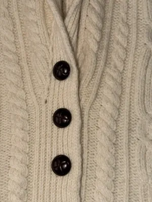 Vtg Carraig Donn Aran Cardigan Women XS Cream 100% Merino Wool Made in Ireland thumbnail 5