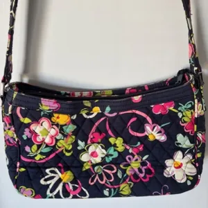 Vera Bradley Purse Shoulder Bag Retired Java Blue Cottagecore Floral Boho Whimsy thumbnail 2