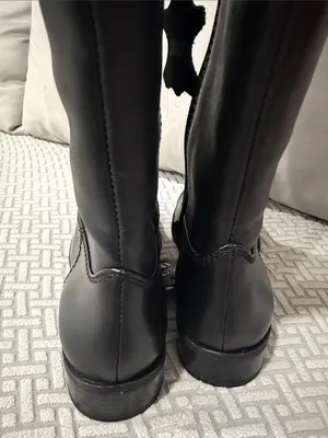 INC International Concepts Womens Fawne Tall Leather Boot Black 7.5 thumbnail 5