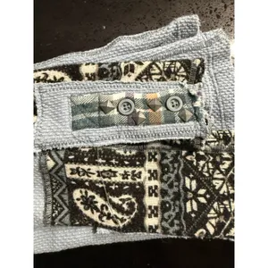 We The Free Free People Light Blue Waffle Knit Thermal Mixed Print Studded Cuffs thumbnail 6