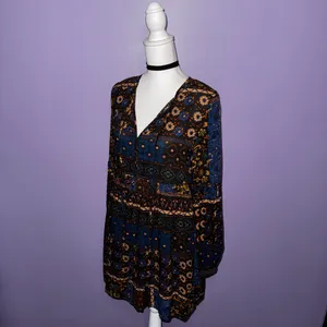 Altar’d State Bohemian Long Sleeve Floral Print Mini Dress thumbnail 8