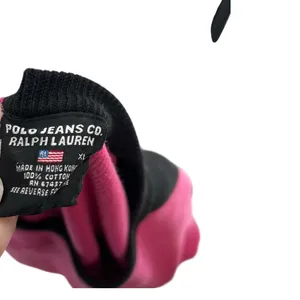 Vintage‎ Polo Jeans Co Ralph Lauren Logo Sweater Pink Black Y2K Cotton XL thumbnail 7