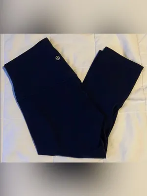 Lululemon True Navy High Rise 21” Wunder Under Crop Leggings Sz 14 thumbnail 3