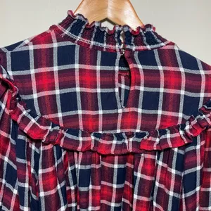 Free People Charlie Ruffle Plaid Top thumbnail 7