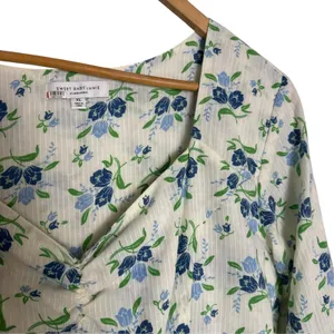 Sweet Baby Jamie Ivory Floral Print Tiered 3/4 Sleeve Midi Dress Size XL thumbnail 8