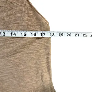Zara Knit Peplum Camisole Top Women M Tan‎ Fringe Hem Spaghetti Strap Boho Chic thumbnail 9
