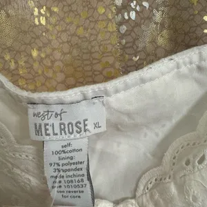 West of Melrose White Eyelet Lace‎ Up Corset Top XL NWT thumbnail 5