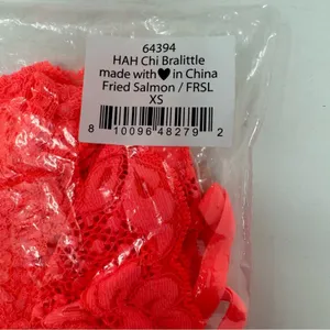We Are HAH Chi‎ Bralette Fried Salmon Pink Floral Lace Sheer Adjustable XS NEW thumbnail 15