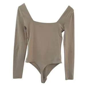 Aritzia Babaton Contour Squareneck Longsleeve Bodysuit Nude Size Small thumbnail 5