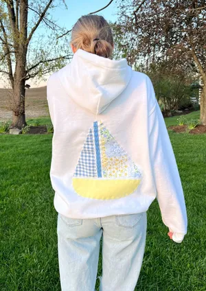 sailboat patchwork hoodie White Size s thumbnail 1