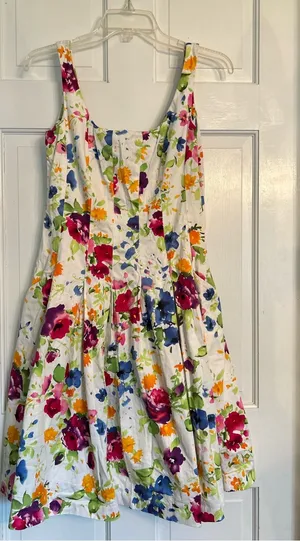 Ralph Lauren White Sundress with Multicolor Floral Print size 2 thumbnail 1
