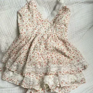 Altar'd State Floral Lace Trim romper thumbnail 1