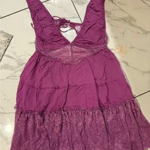 Free people spring fling romper size large purple NWT thumbnail 3