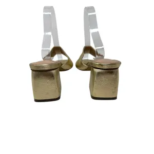 FARYL by Farylrobin Pip Metallic Gold Leather Block Heel Sandals Size 9 thumbnail 8
