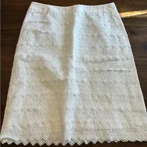 Lilly Pulitzer Skirt Women’s 4 White Lace 100% Cotton thumbnail 1