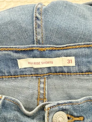 Levi's Light Blue Distressed High-Rise Jean Shorts thumbnail 4