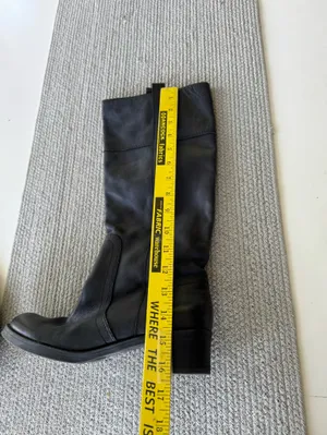 Lucky Brand Black Leather Knee High Riding Boots Sz 8 thumbnail 4