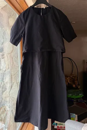 Zara Classic midi Black Dress thumbnail 1