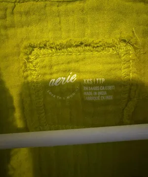 Aerie textured gauze button-down shirt features a relaxed oversized thumbnail 3