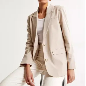 Abercrombie & Fitch Boyfriend Blazer Size Small in Light Brown Cream thumbnail 1