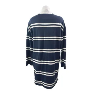 NEW Abercrombie & Fitch Blue Striped Collared Long Sleeve Polo Sweater Dress M thumbnail 3