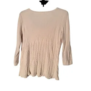 Cato's‎ Cream Crochet Baby Doll Sweater Women's Size Large thumbnail 5