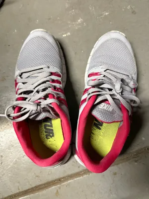 Nike Free 5.0+ Running Shoes Gray Pink White 580591-061 Women’s Size 8 euc thumbnail 3