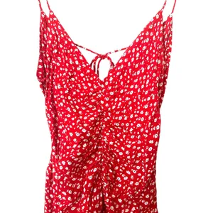 ZARA Floral Ruffle‎ Open Back Mini Dress Red Small thumbnail 3