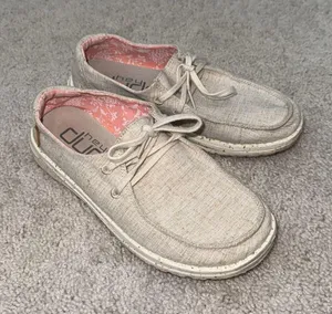 Hey Dude Wendy Chambray White Nut Slip On Shoe Sz Women's 6 thumbnail 8