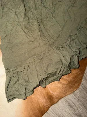 Papermoon Olive Green Boho Halter Dress Size Medium NWT Crochet Ruffle thumbnail 4