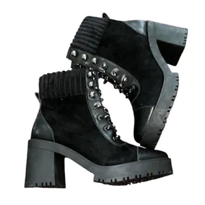Chelsea & Violet Black Leather Suede Boots(Size 10M) thumbnail 4