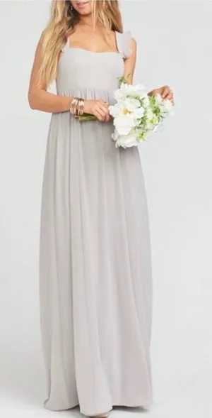 Show Me Your Mumu June Dress Size Medium Dove Grey Chiffon Elegant Wedding Guest thumbnail 1