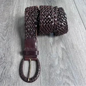 Source Unknown Women’s Brown Braided Leather Belt Western Boho Festival thumbnail 9